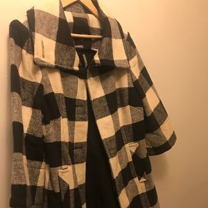 Liquid plaid 100% Wool mid length Jacket